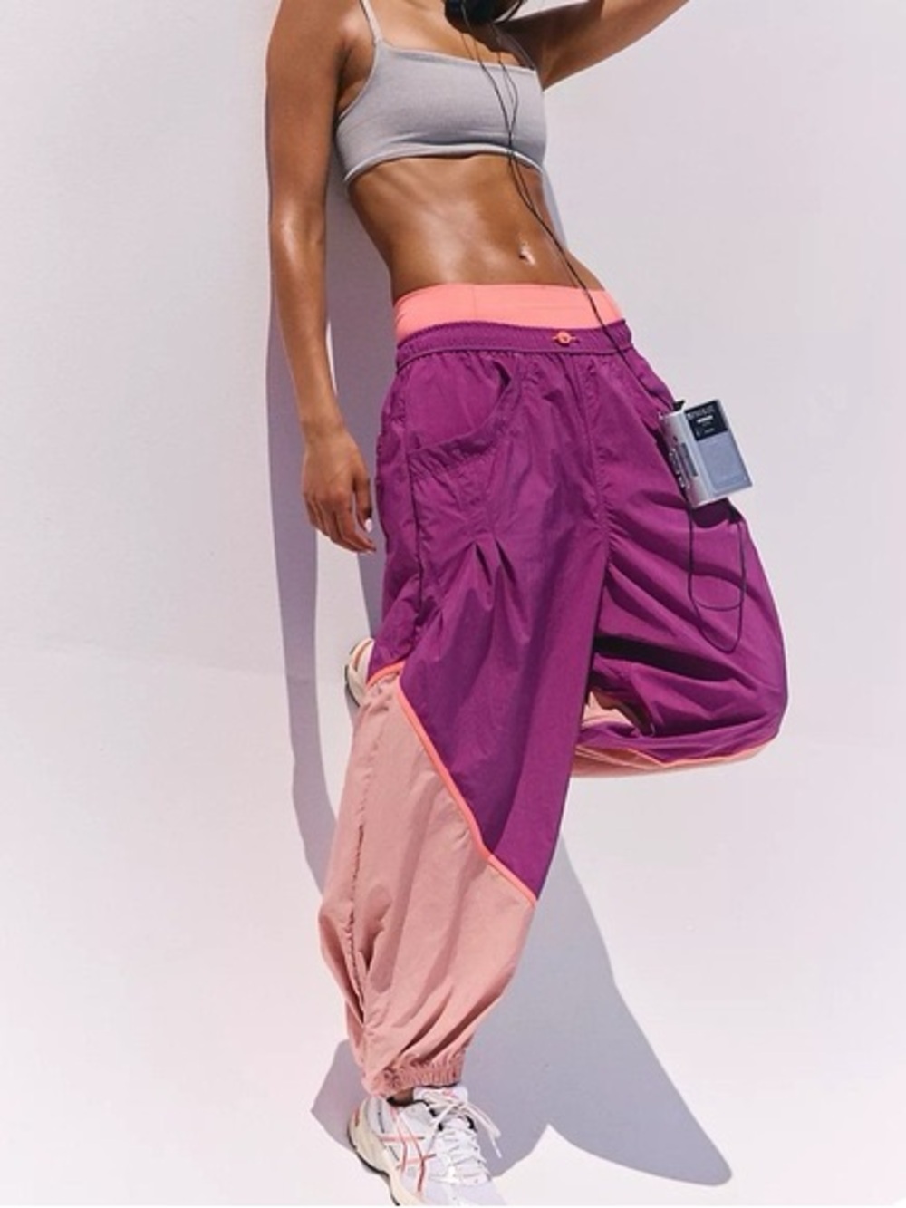 FP Movement by Free People Purple and Pink Colorblock Track Joggers